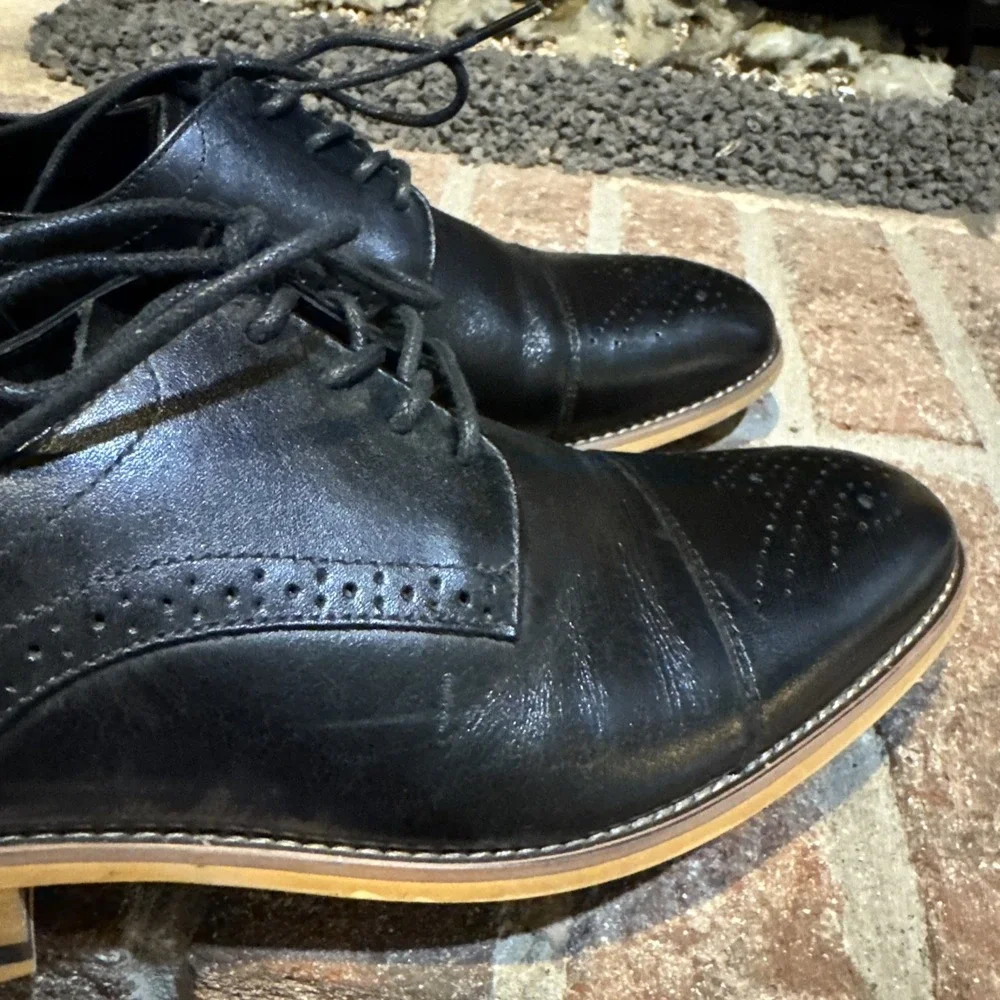 Stacy‎ Adams Darren Cap Toe Oxford Mens size 7M Leather Black #292